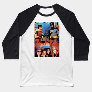 Japanese Pop Art Superhero Movie Poster Baseball T-Shirt